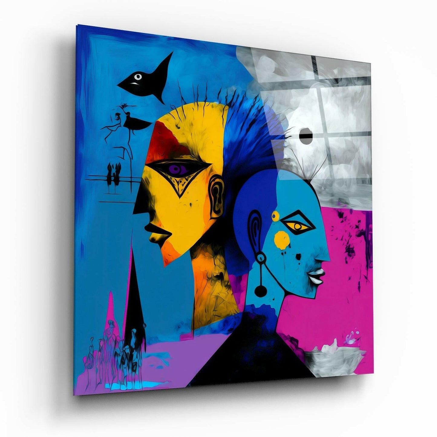 Picasso's Mind Glass Wall Art || Designers Collection