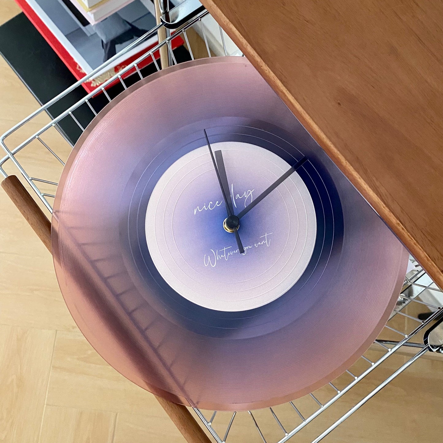 Vinyl Record Clock with Stand