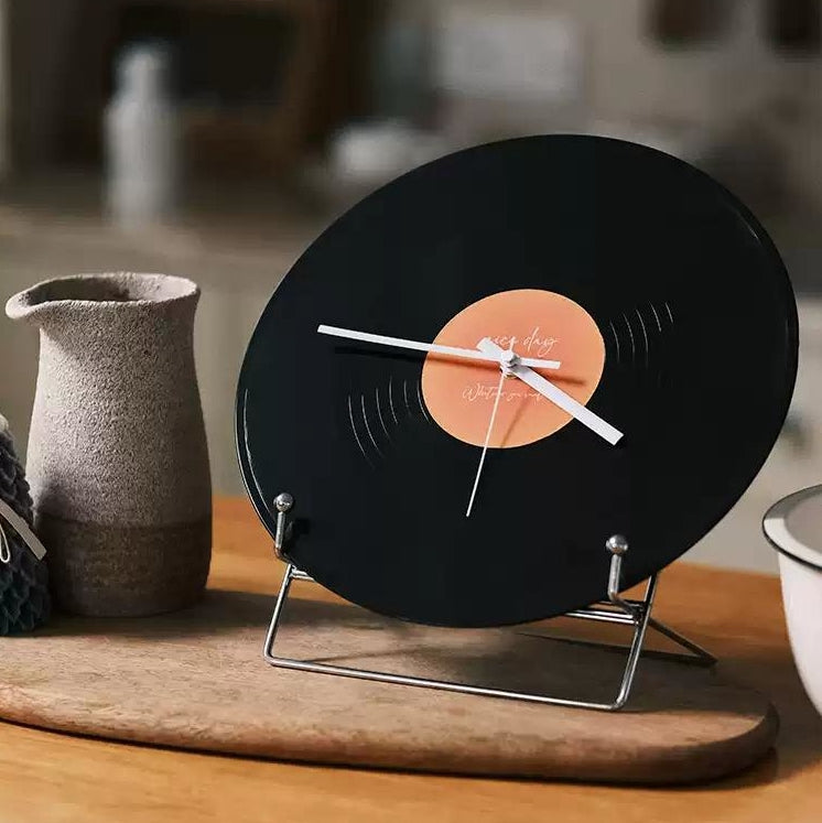 Vinyl Record Clock with Stand