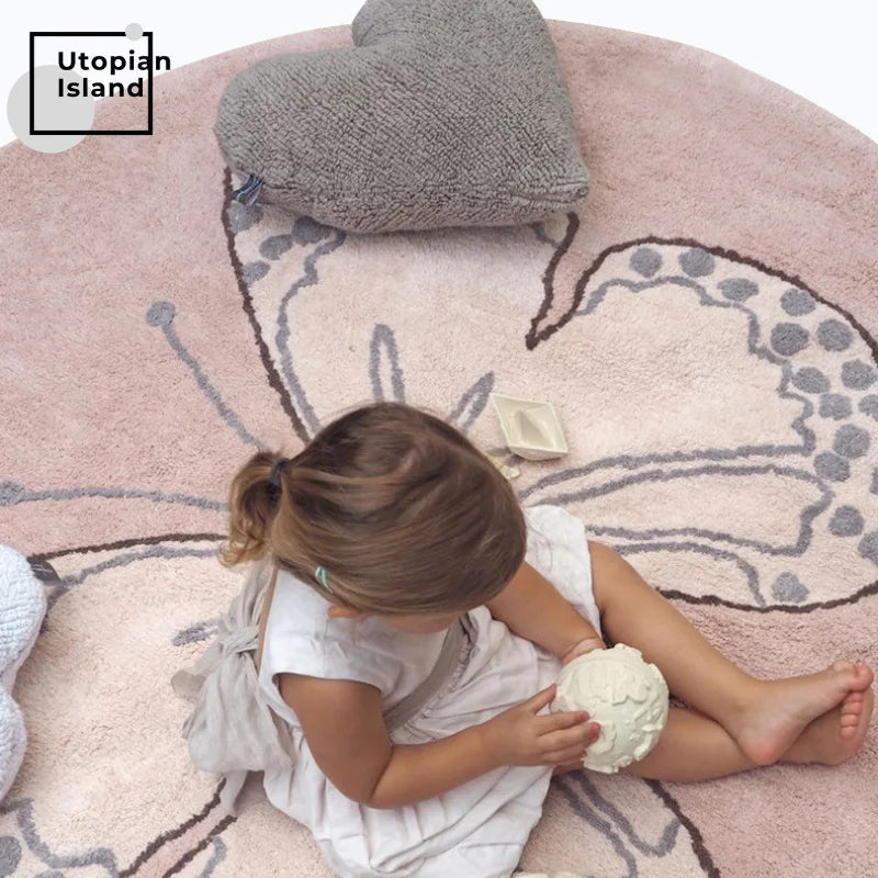 Baby Carpets Living Room Dining Unicorn Carpet Furry Mat for Children Fur Rug Soft Bedside Carpet round Rug Plush Bedroom Carpet