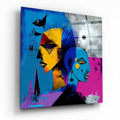 Picasso's Mind Glass Wall Art  || Designers Collection