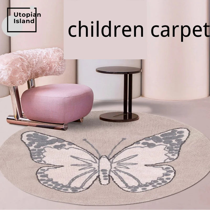 Baby Carpets Living Room Dining Unicorn Carpet Furry Mat for Children Fur Rug Soft Bedside Carpet round Rug Plush Bedroom Carpet