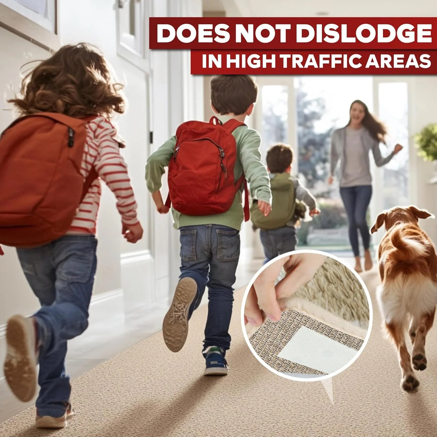 Carpet Tape, 2-Inch X 5 Yards Double-Sided for Underlayments, Hardwood and Vinyl Flooring