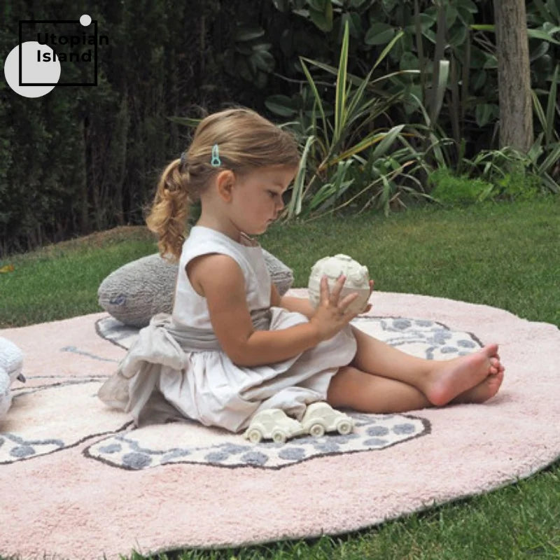 Baby Carpets Living Room Dining Unicorn Carpet Furry Mat for Children Fur Rug Soft Bedside Carpet round Rug Plush Bedroom Carpet